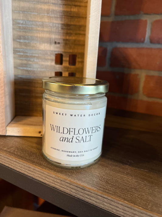 Wildflowers and Salt Soy Candle - Clear Jar - 9 oz