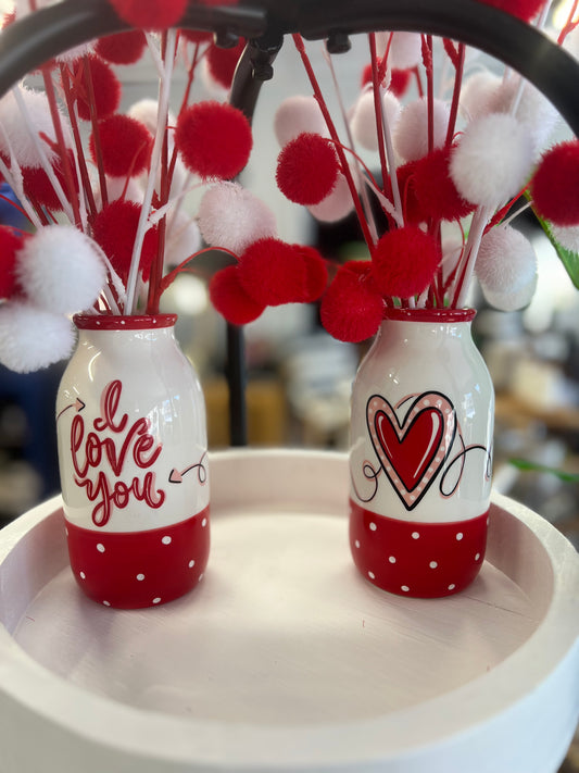 Red Heart Love Vase