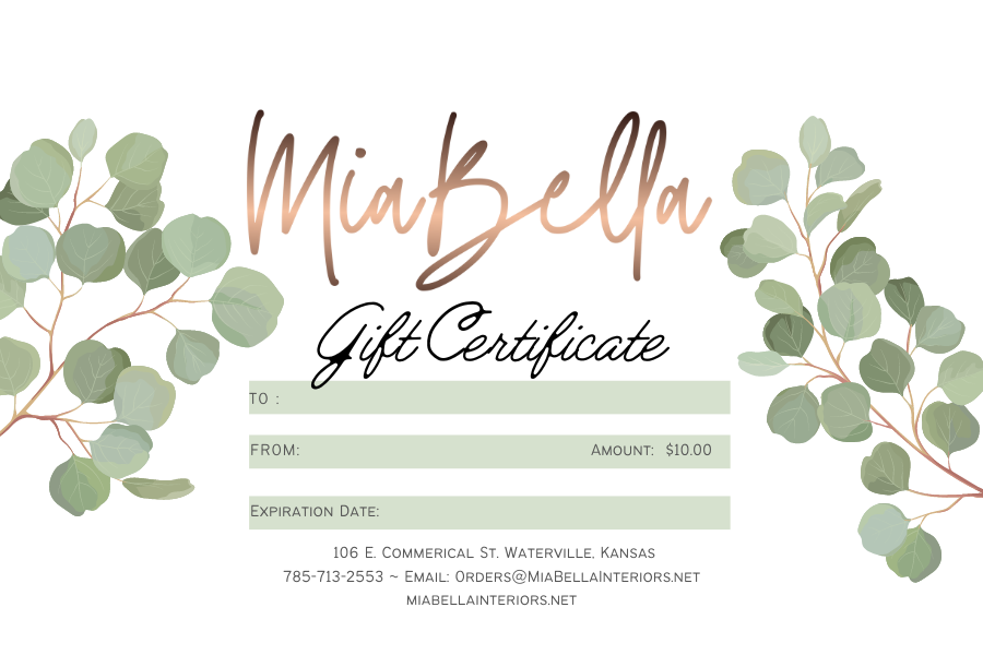 Mia Bella $10 Gift Card