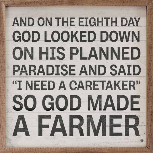 God Made A Farmer Mini Sign