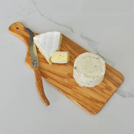 Olive Wood Cheese Board and Cheese Knife Gift Set