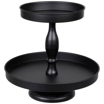 Black Two Tiered Metal Tray