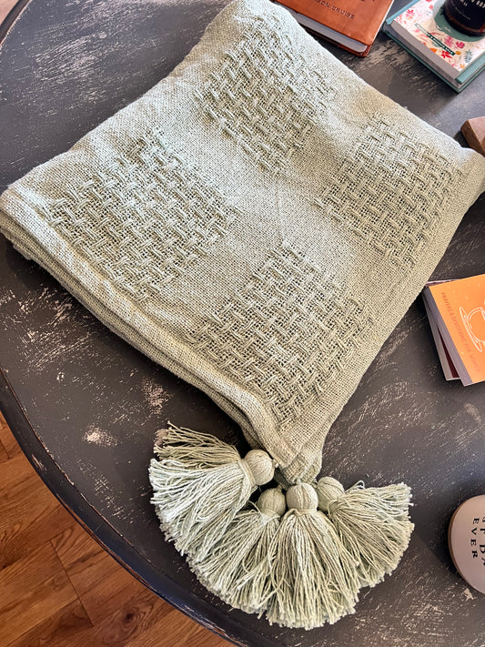 Woven Jade Throw Blanket