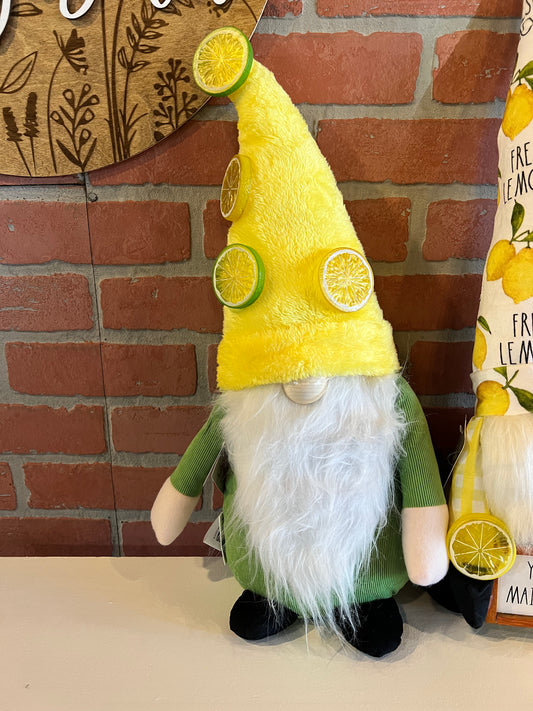 Willow & Riley Freestanding Summer Plush Lemon-Theme Gnome