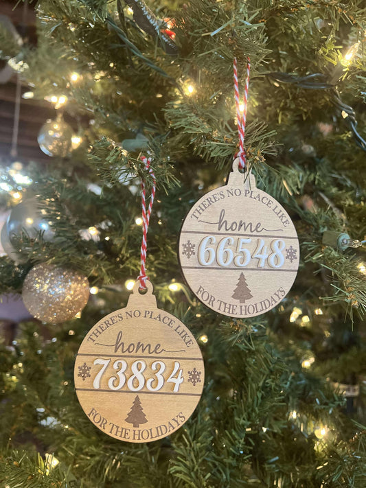 No Place Like Home Zip Code Ornament