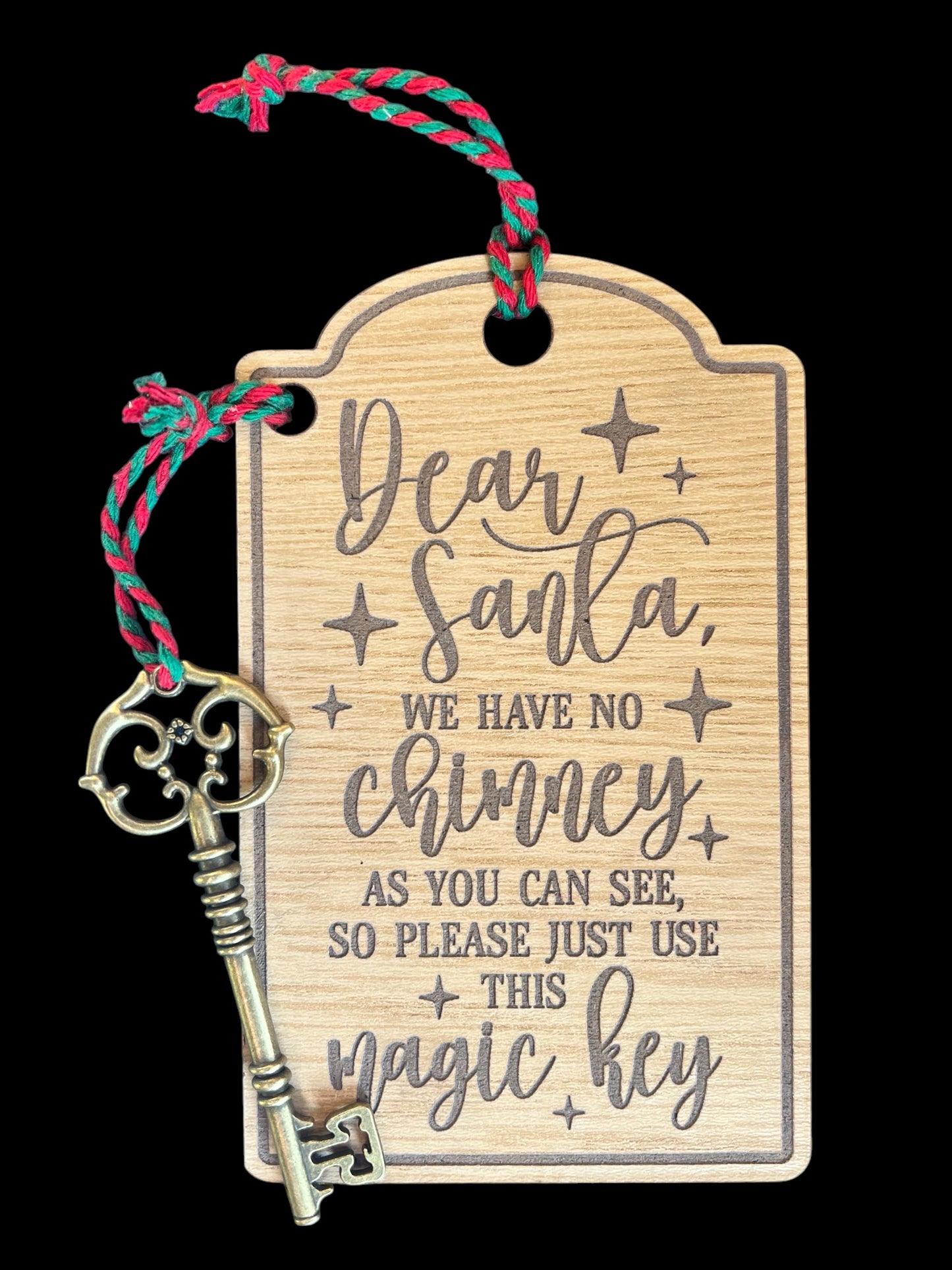 Wood & Metal Santa's Magic Key Ornament