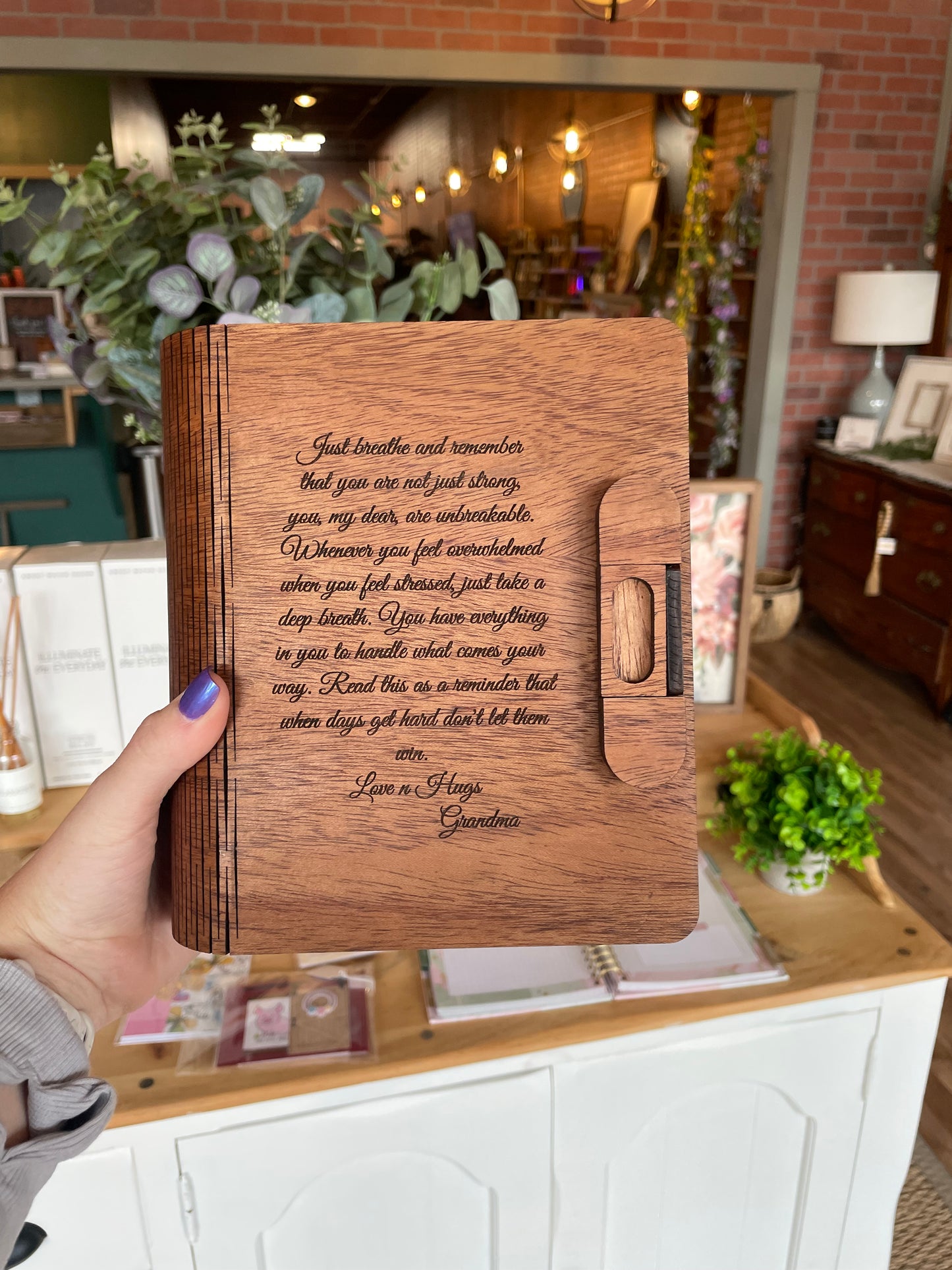 Wooden Book Keepsake Box- Memory Holder